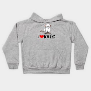 I LOVE RATS - White Kids Hoodie